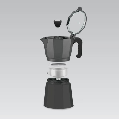 Kawiarka aluminiowa na gaz 3 filiżanki 150ml czarna MAESTRO MR-1666-3-BLACK