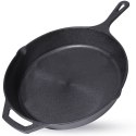 Patelnia żeliwna 26cm z nakładką silikonową na uchwyt KRISBERG KS-7738