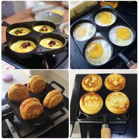 Patelnia żeliwna do jajek 19cm, na jajka, naleśniki, pancakes, placki KRISBERG KS-7744