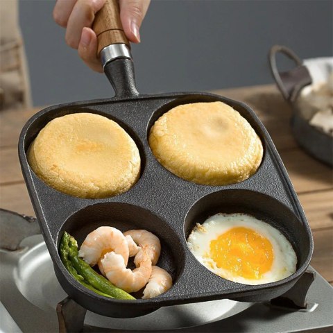 Patelnia żeliwna do jajek 19cm, na jajka, naleśniki, pancakes, placki KRISBERG KS-7744