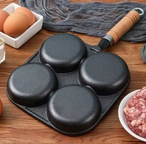 Patelnia żeliwna do jajek 19cm, na jajka, naleśniki, pancakes, placki KRISBERG KS-7744