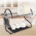 Suszarka do naczyń dwupoziomowa ociekacz na naczynia 43cm czarna MAESTRO MR-1025-43-BLACK