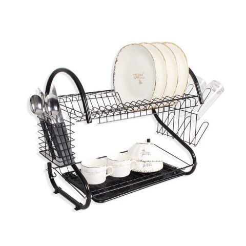 Suszarka do naczyń dwupoziomowa ociekacz na naczynia 53cm czarna MAESTRO MR-1025-53-BLACK