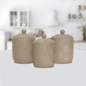 Zestaw 3 pojemników ceramicznych na kawę herbatę i cukier Geometry Beige MAESTRO MR-20004-03CS