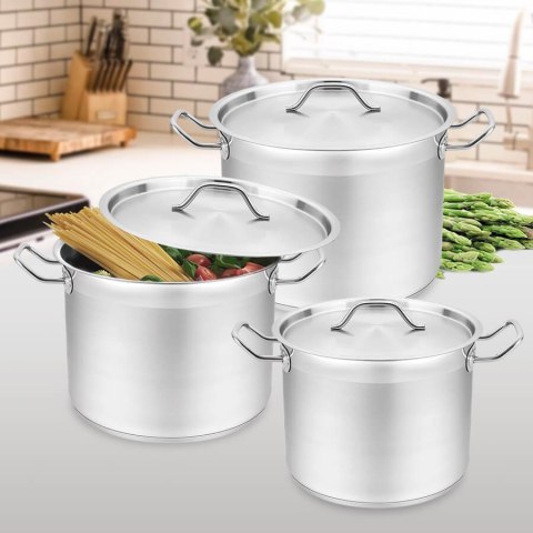 Zestaw garnków garnki duże gastro 6-ele 12L / 15L / 18L MAESTRO MR-3518