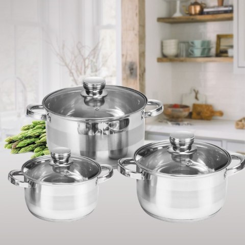 Zestaw garnków garnki komplet 6-ele 1.5L / 3L / 5L MAESTRO MR-2220-6L