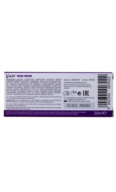 HOT V-Activ Vulva Cream - CBD 50ml