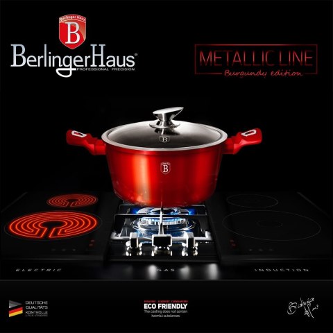 Zestaw garnków BERLINGER HAUS Metallic Burgundy Line 9 ele. BH-1228-N