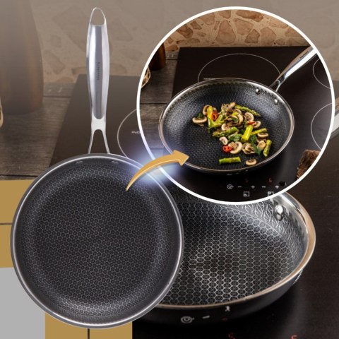 Patelnia stalowa z powłoką non-stick honeycomb, 28 cm, PFOA-Free KLAUSBERG KB-9023