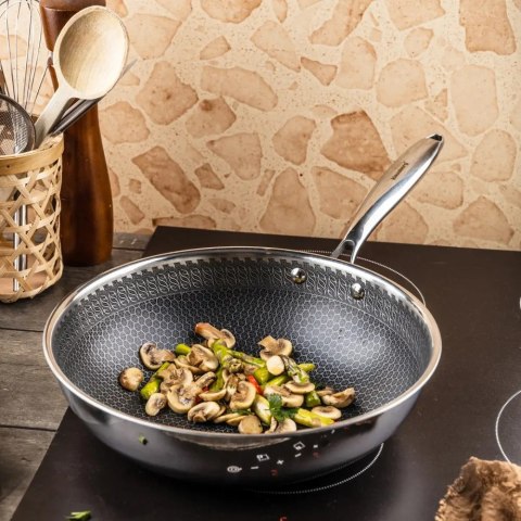 Patelnia stalowa z powłoką non-stick honeycomb, 28 cm, PFOA-Free KLAUSBERG KB-9024