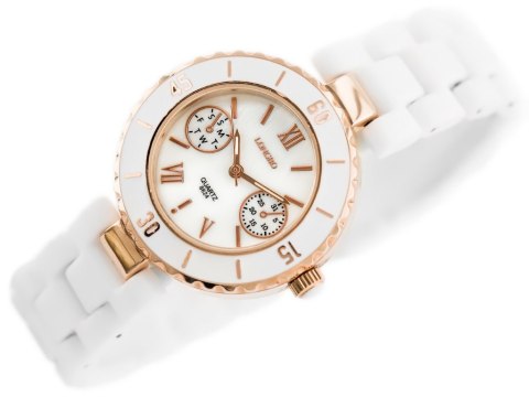 ZEGAREK DAMSKI LONGBO - white/gold (zx610a)