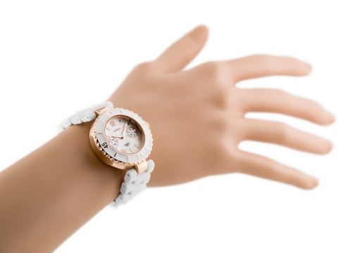 ZEGAREK DAMSKI LONGBO - white/gold (zx610a)
