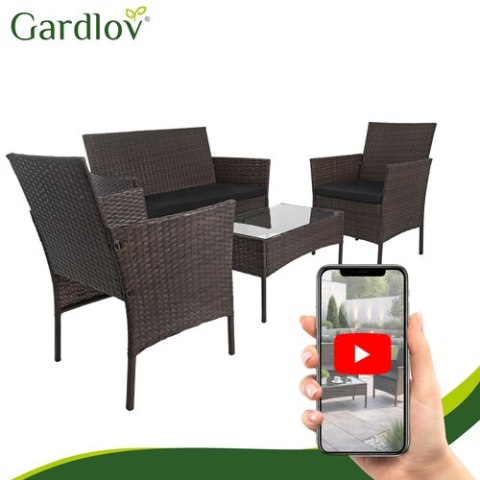 Meble ogrodowe rattanowe brązowe Gardlov 26911