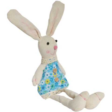 Zając siedzący Ozdoba Wielkanocna Figurka w niebieskiej sukience 40 cm