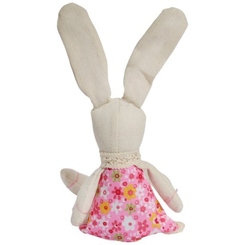 Zając siedzący Ozdoba Wielkanocna Figurka w różowej sukience 40 cm