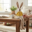 Zając siedzący Ozdoba Wielkanocna Figurka w żółtej sukience 30 cm
