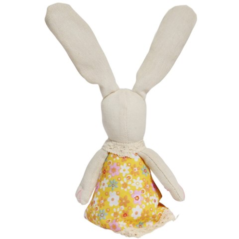 Zając siedzący Ozdoba Wielkanocna Figurka w żółtej sukience 40 cm