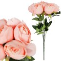 BUKIET 7 PIWONII sztuczne kwiaty do wazonu KOMPOZYCJA łososiowa 48 cm