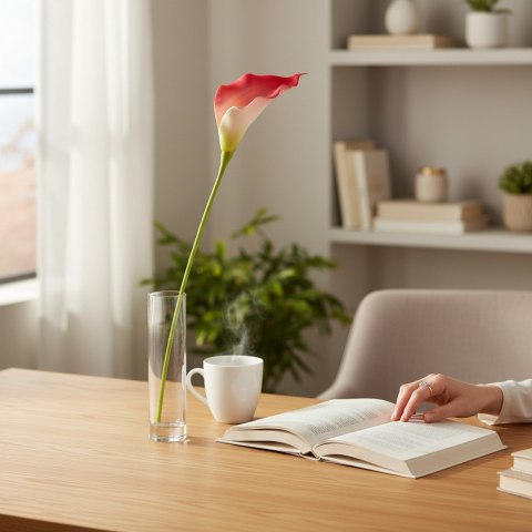 KALIA CALLA SILIKON GAŁĄZKA SZTUCZNA pomarańczowo-żółta 67 cm