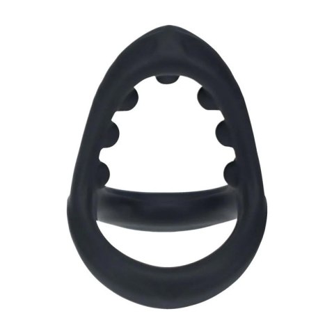 Soft Bead Grip Silicone Cock and Ball Ring - Black