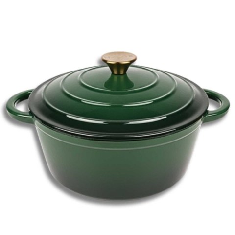 EMALIOWANY GARNEK ŻELIWNY 24cm 4L HAGE ZIELONY