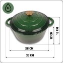 EMALIOWANY GARNEK ŻELIWNY 26cm 5L HAGE ZIELONY