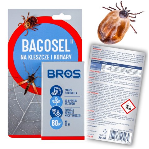 BROS - Bagosel 100EC 30ml - preparat do oprysku ogrodu przeciw komarom i kleszczom