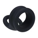 Wide Double O Silicone Cockring - M - Black