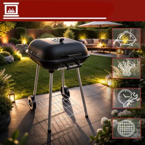 Grill Ogrodowy Z Pokrywą 53x77x46cm Kaminer