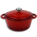 EMALIOWANY GARNEK ŻELIWNY 22cm 3L HAGE CZERWONY