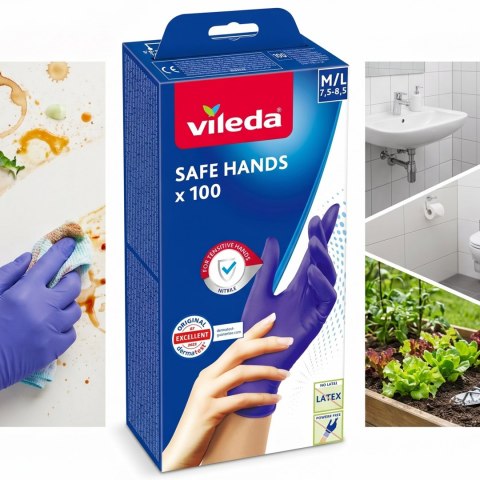 Rękawice nitrylowe Vileda Safe Hands M/L 100 szt.