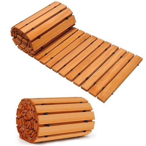 ŚCIEŻKA OGRODOWA Z DRZEWA CEDROWEGO 250CM X75CM BITUXX ZWIJANA DO OGRODU DRÓŻKA
