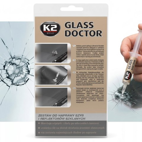 K2 GLASS DOCTOR Zestaw Do Naprawy Szyb Aut I Reflektorów Szklanych B350
