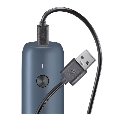 Elektryczny młynek do pieprzu, ładowany przez USB, śred. 4 x 14 cm, niebieski