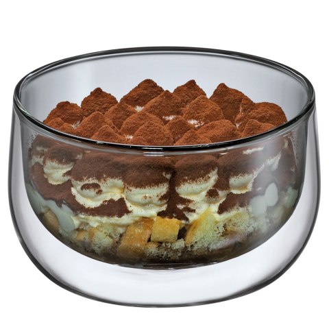 Miseczka deserowa o podwójnych ściankach, szkło borokrzemowe, 0,4 l, szare