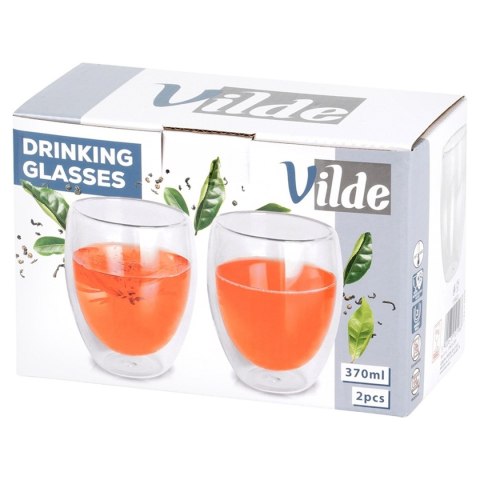 SZKLANKI TERMICZNE 2szt. 370ml Z PODWÓJNĄ SCIANKĄ DO KAWY HERBATY 139820