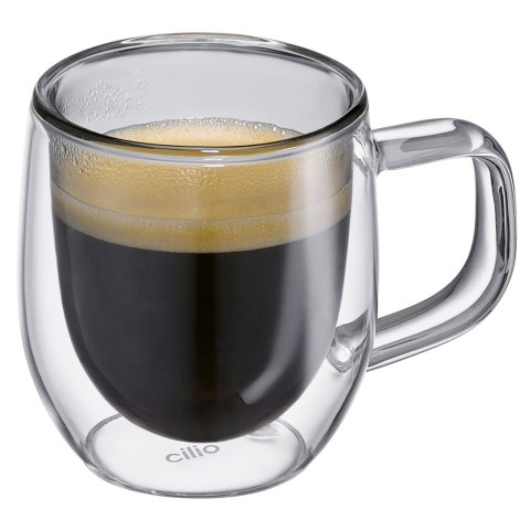 Szklanki do espresso o podwójnych ściankach, 2 szt., szkło borokrzemowe, 0,08 l, szare