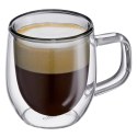 Szklanki do espresso o podwójnych ściankach, 2 szt., szkło borokrzemowe, 0,08 l, szare