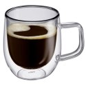 Szklanki do kawy o podwójnych ściankach, 2 szt., szkło borokrzemowe, 0,2 l, szare