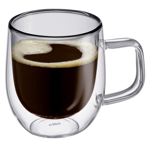 Szklanki do kawy o podwójnych ściankach, 2 szt., szkło borokrzemowe, 0,2 l, szare
