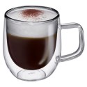 Szklanki do kawy o podwójnych ściankach, 2 szt., szkło borokrzemowe, 0,2 l, szare