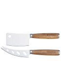 Zestaw 2 noży do sera, stal/drewno akacji, 18 cm + 20 cm
