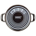 GARNEK EMALIOWANY 24cm 3,7L Z POKRYWĄ BANQUET METALLIC BLACK