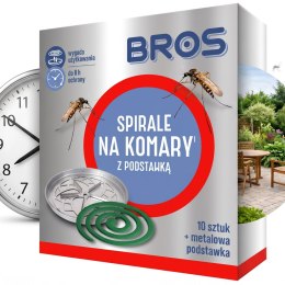 BROS - spirale na komary z metalową podstawką 10szt.