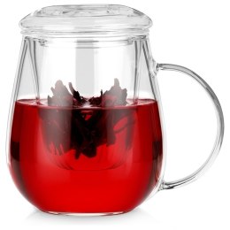 KUBEK SZKLANY 530ml Z ZAPARZACZEM I POKRYWĄ 139817