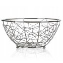 KOSZYK STALOWY SREBRNY NA OWOCE 23cm BANQUET VANITY