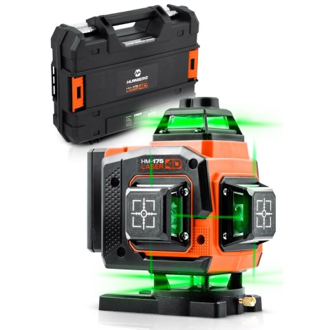 Poziomica laserowa laser krzyżowy w walizce + akcesoria Humberg HM-175