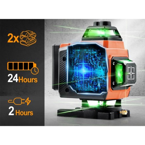 Poziomica laserowa laser krzyżowy w walizce + akcesoria Humberg HM-175