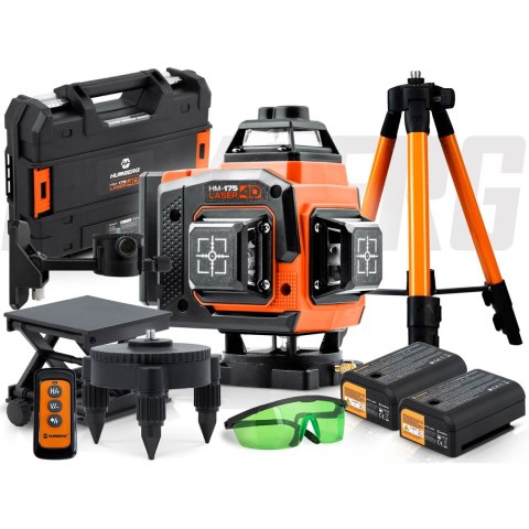 Poziomica laserowa laser krzyżowy w walizce + akcesoria Humberg HM-175