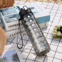 Butelka na wodę, sportowy bidon z miarką i hasłami motywacyjnymi 750ML czarna BD60